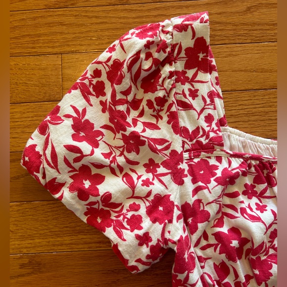 Draper James RSVP Blouse Women’s Size M Floral Puff Sleeve Square Neck Lined - Picture 5 of 10